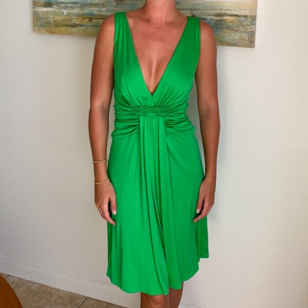 Issa 100% Silk Green Dress Size 6
